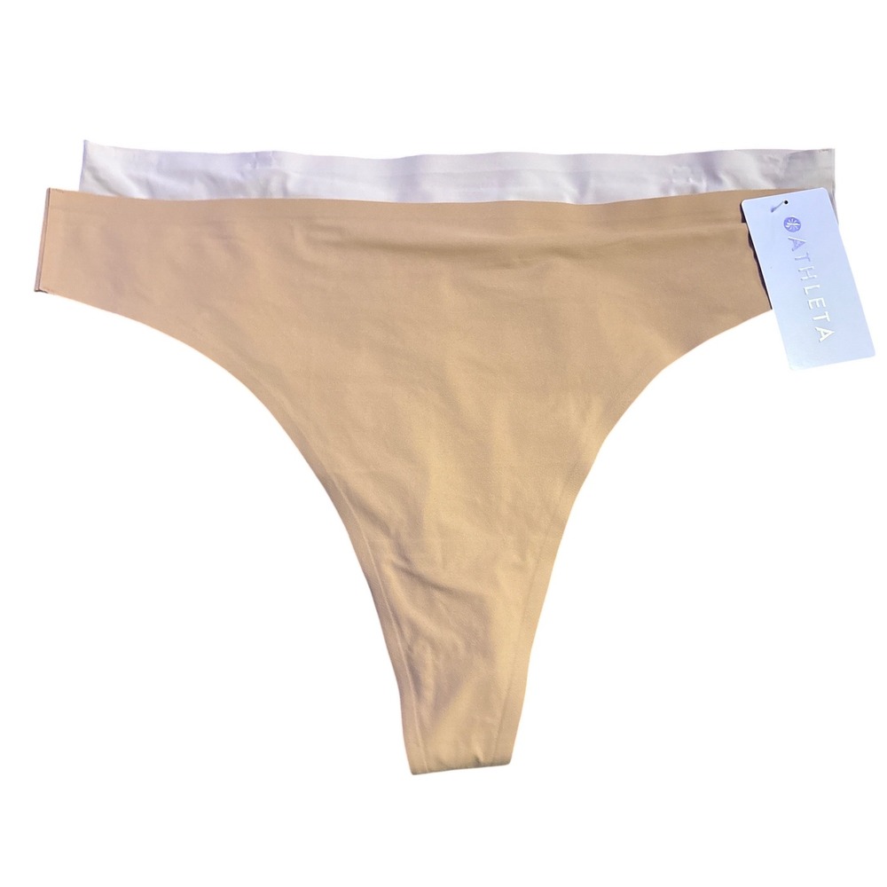 NEW Athleta Ritual Thong Underwear 2 Pack Nude Beige Size 3X
